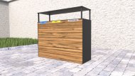 Venkovní dřevěný odpadkový koš se stříškou Pera II - 3