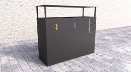 Venkovní koš se stříškou na tříděný odpad  Steel II