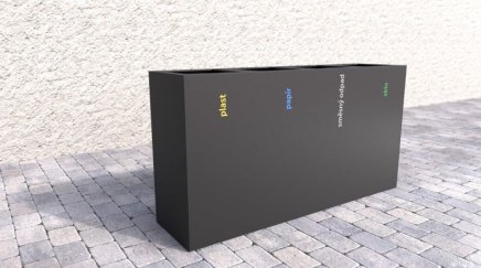 Venkovní koš na tříděný odpad Steel III - 2