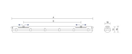 LED světlo pro pracovní stoly 1500 a 1800 mm - 5