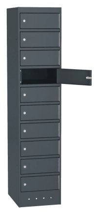 Skříňka na notebooky SZNL 4110 - 10 oddělení s elektroinstalací - 4