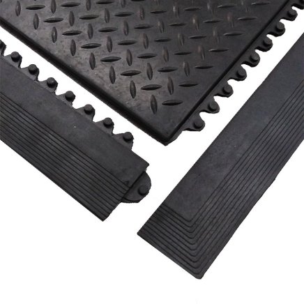 Černá gumová náběhová hrana "samice" pro rohož Diamond Plate Tile - 2