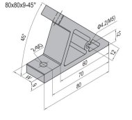 Úhelník 45°, 80x80x9 mm - 2