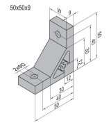 Úhelník 90°, 50x50x9 mm - 2
