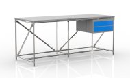 Dílenský stůl s kontejnerem se dvěma zásuvkami šíře 2000 mm, 240405314 - 4