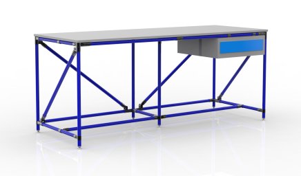 Dílenský stůl s kontejnerem s jednou zásuvkou šíře 2000 mm, 240405313 - 3