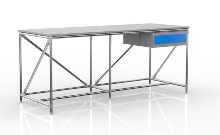 Dílenský stůl s kontejnerem s jednou zásuvkou šíře 2000 mm, 240405313 - 4