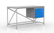 Dílenský stůl s kontejnerem se čtyřmi zásuvkami šíře 1500 mm, 240405310 - 1
