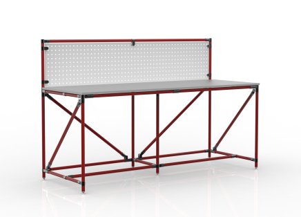 Dílenský stůl s perfopanelem šíře 2000 mm, 24040836 - 2