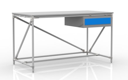 Dílenský stůl s kontejnerem s jednou zásuvkou šířky 1500 mm, 24040537 - 1
