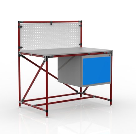 Dílenský stůl z trubkového systému s perfopanelem 240408317 (3 modely) - 2