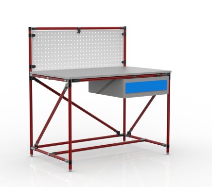 Dílenský stůl z trubkového systému s perfopanelem 240408313 (3 modely) - 2