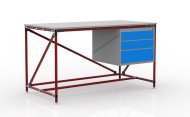Dílenský stůl s kontejnerem se třemi zásuvkami šíře 1500 mm, 24040539 - 2