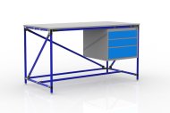 Dílenský stůl s kontejnerem se třemi zásuvkami šíře 1500 mm, 24040539 - 3