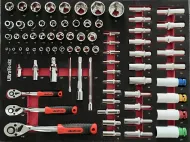 Dílenský vozík na nářadí XT-007 + sada nářadí v pěnové výplni - 10