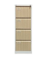 Čtyřzásuvková kartotéka V04 pro formát A4 bílá/imitace světlé dřevo - 1
