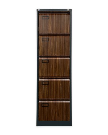 Pětizásuvková kartotéka V05 pro formát A4 antracit/imitace tmavé dřevo - 1