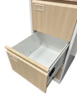 Čtyřzásuvková kartotéka V04 pro formát A4 bílá/imitace světlé dřevo - 3