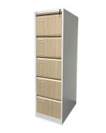Pětizásuvková kartotéka V05 pro formát A4 bílá/imitace světlé dřevo