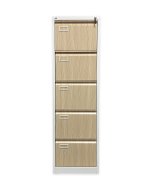 Pětizásuvková kartotéka V05 pro formát A4 bílá/imitace světlé dřevo - 2