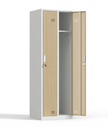 Šatní skříň kovová dvouoddílová s cylindrickým zámkem - 2