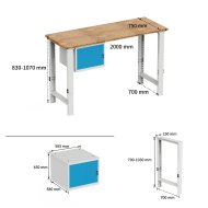 Dílenský výškově přestavitelný pracovní stůl EN_02_201D - 3