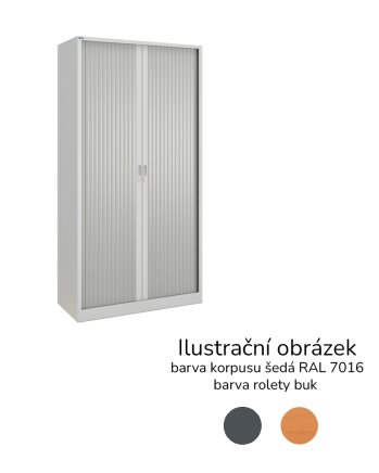 Policová roletová skříň 17123 barva antracit/buk - 1