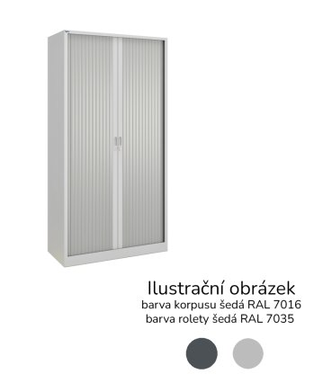 Policová roletová skříň 17123 barva antracit/šedá - 1