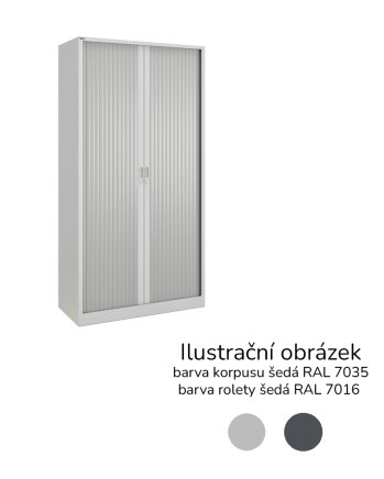 Policová roletová skříň 17123 barva šedá /antracit - 1