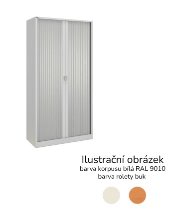 Policová roletová skříň 17123 barva bílá /buk - 1