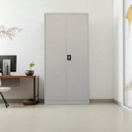 Plechová policová skříň s vloženými dveřmi C01 šedá - 4