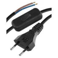 Napájecí kabel s vypínačem 2 m (2×0,75 mm²) – černý