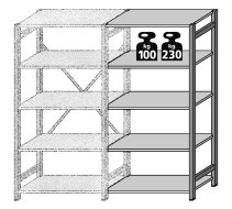 Přístavný regál CLIP pozink typ 1362