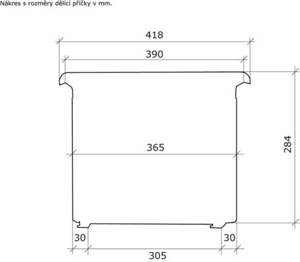 Dělící příčka kovová FLS - pro kartotéky Bisley šířky 470 mm - 2