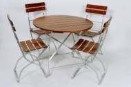 Zahradní set - 1x kulatý stůl Klasik, 4x  židle Arnika
