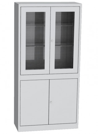 Skříň se skleněnými a plnými dveřmi Kovos SPS K1A - 1