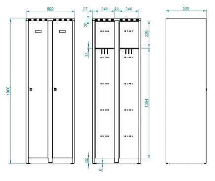 Šatní skříň kovová A4238 - dvouplášťové dveře - 8