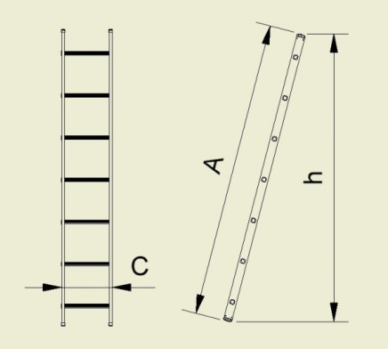 Jednoduchý opěrný žebřík Forte (7 modelů) - 2