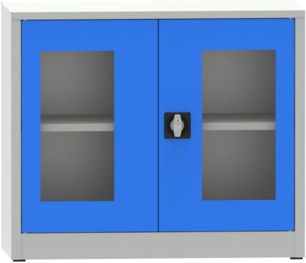 Spisová skříň kovová s prosklenými dveřmi plexisklem C2972H2