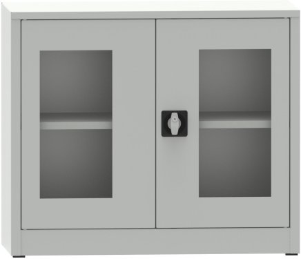Spisová skříň kovová s prosklenými dveřmi plexisklem C2972H2 - 2