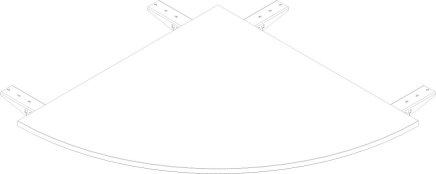 Čtvrtkulatý konektor ke stolům Stb Comfort hloubky 800 mm