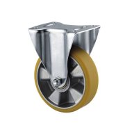 Pevné přístrojové kolo hnědé o ø 160 mm s uchycením plotýnkou