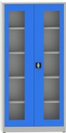 Spisová skříň kovová s prosklenými dveřmi plexisklem C2975H1