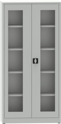 Spisová skříň kovová s prosklenými dveřmi plexisklem C2975H1 - 2