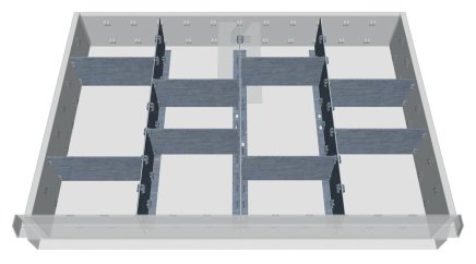 Kovové dělení zásuvek 168-139A