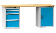 Dílenské stoly série M, šířka 1500, hloubka 700 nebo 800, výška 880 nebo 890 mm (6 modelů)