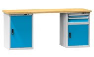 Dílenské stoly série K, šířka 2500, hloubka 700 nebo 800, výška 880 nebo 890 mm (6 modelů)