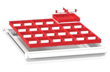 Plastové dělení zásuvek ZE 27 x 36D