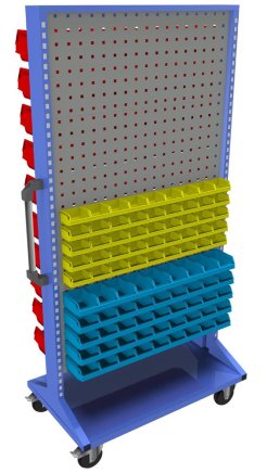 Pojízdný oboustranný panel s vybavením PSZ_23_B_VAR_4