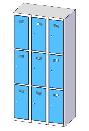 Boxová skříňka devítidveřová XS99-18 - 3